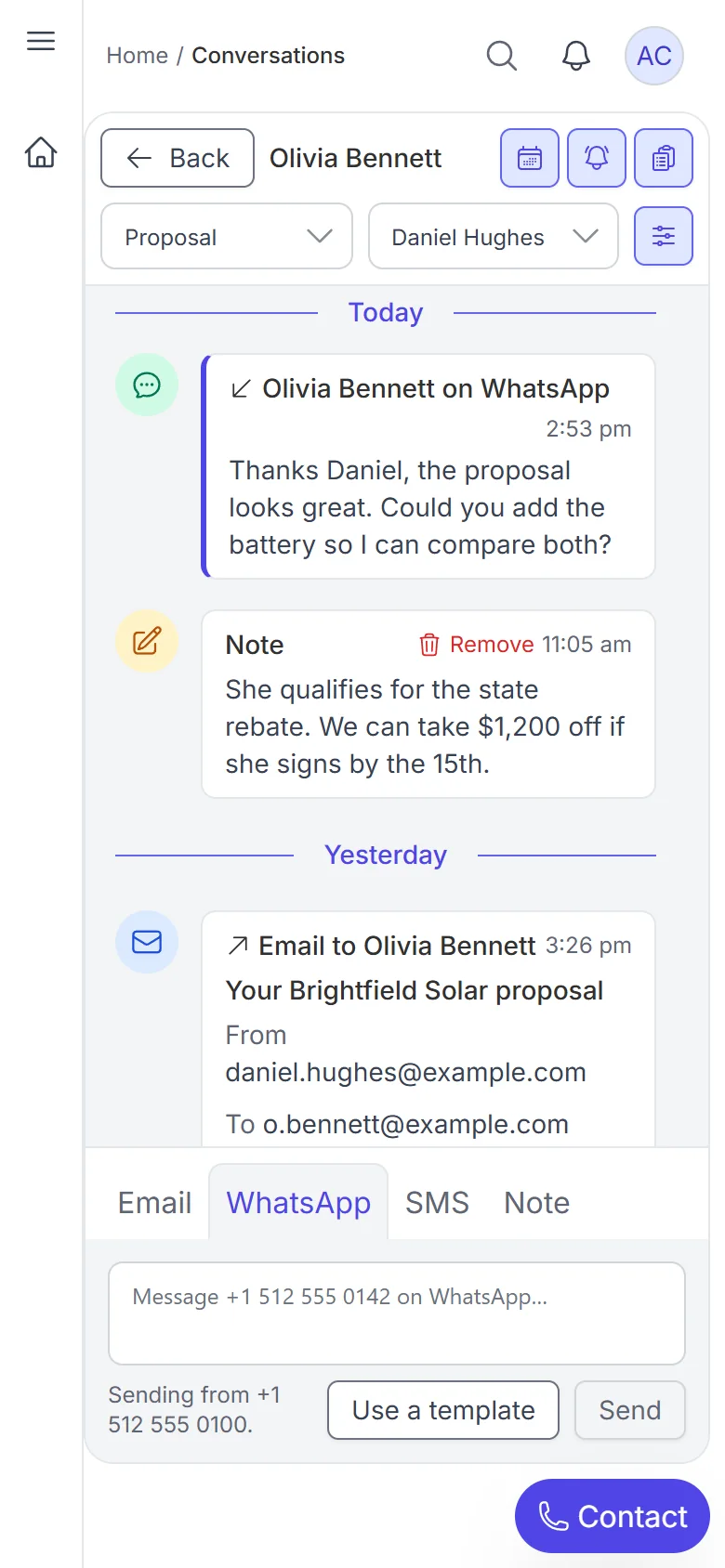 A customer’s conversation in Kordeva on a phone